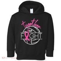 Volleyball Together We Fight Breast Cancer Awareness Toddler Hoodie thumb 0
