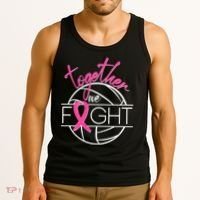 Volleyball Together We Fight Breast Cancer Awareness Tank Top thumb 3