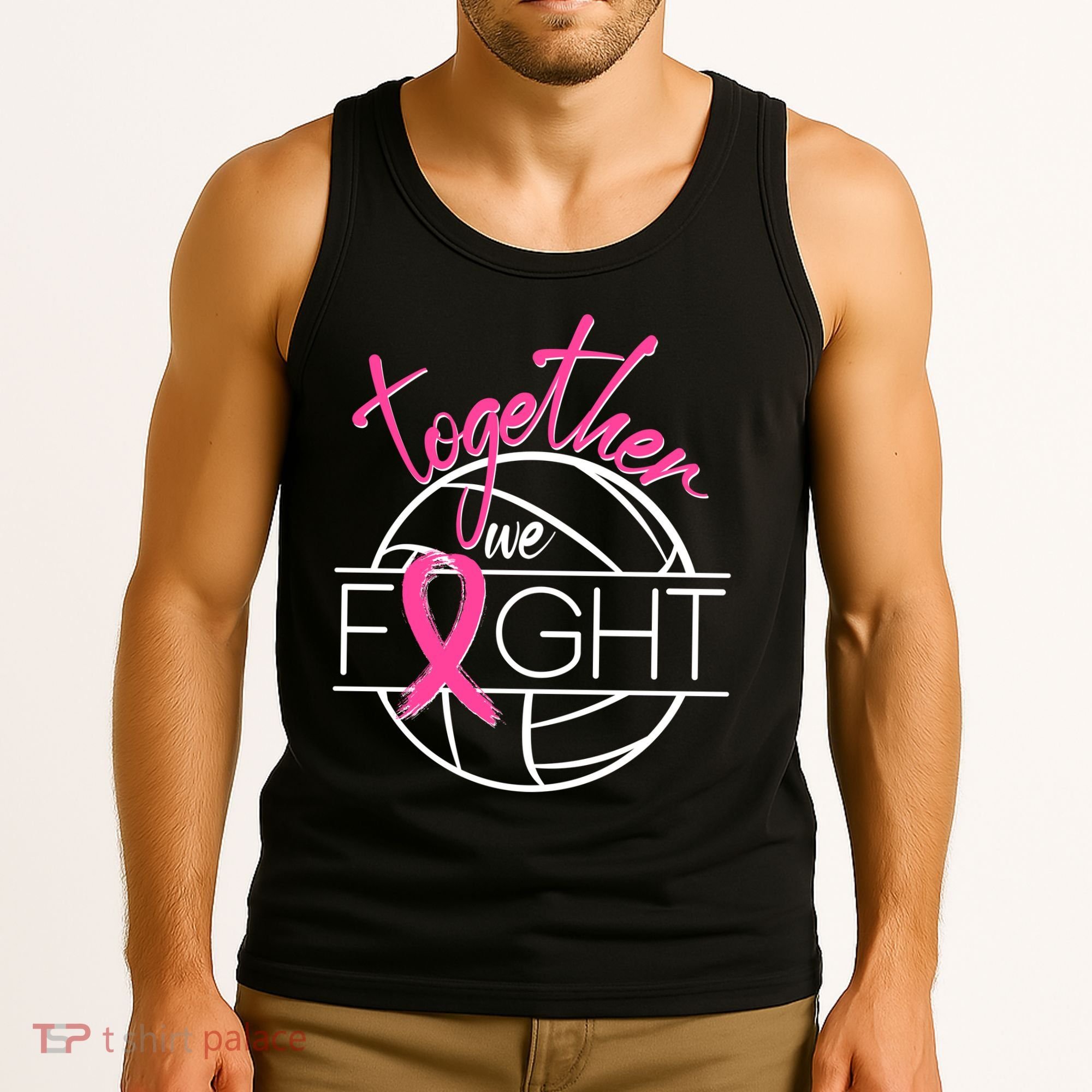 Volleyball Together We Fight Breast Cancer Awareness Tank Top