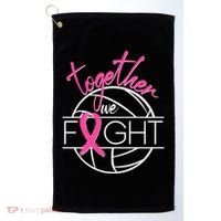 Volleyball Together We Fight Breast Cancer Awareness Golf Towel thumb 0
