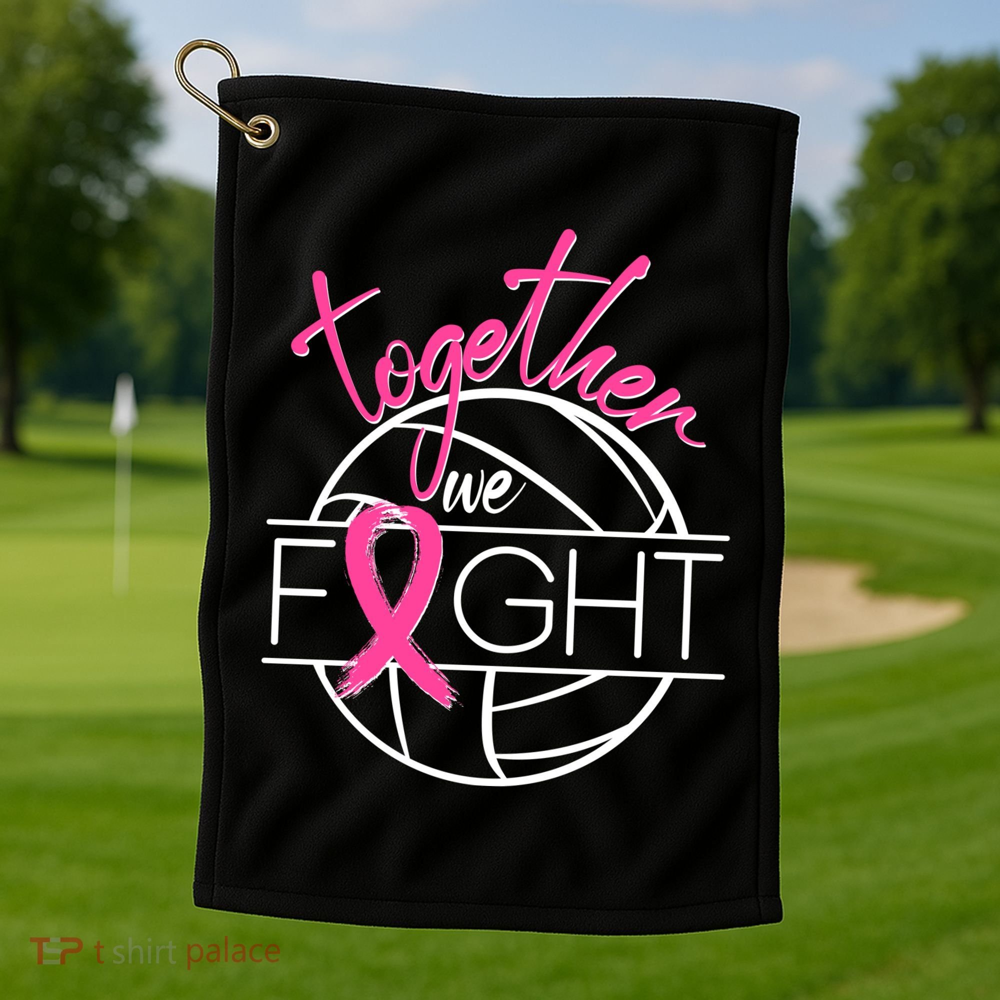 Volleyball Together We Fight Breast Cancer Awareness Golf Towel