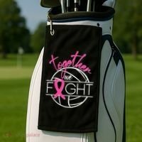 Volleyball Together We Fight Breast Cancer Awareness Golf Towel thumb 2