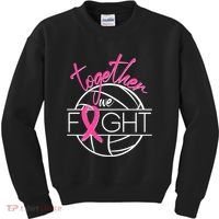 Volleyball Together We Fight Breast Cancer Awareness Kids Sweatshirt thumb 0