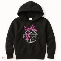 Volleyball Together We Fight Breast Cancer Awareness Kids Hoodie thumb 0