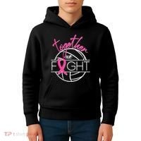 Volleyball Together We Fight Breast Cancer Awareness Kids Hoodie thumb 4