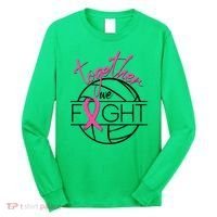Volleyball Together We Fight Breast Cancer Awareness Long Sleeve Shirt thumb 0