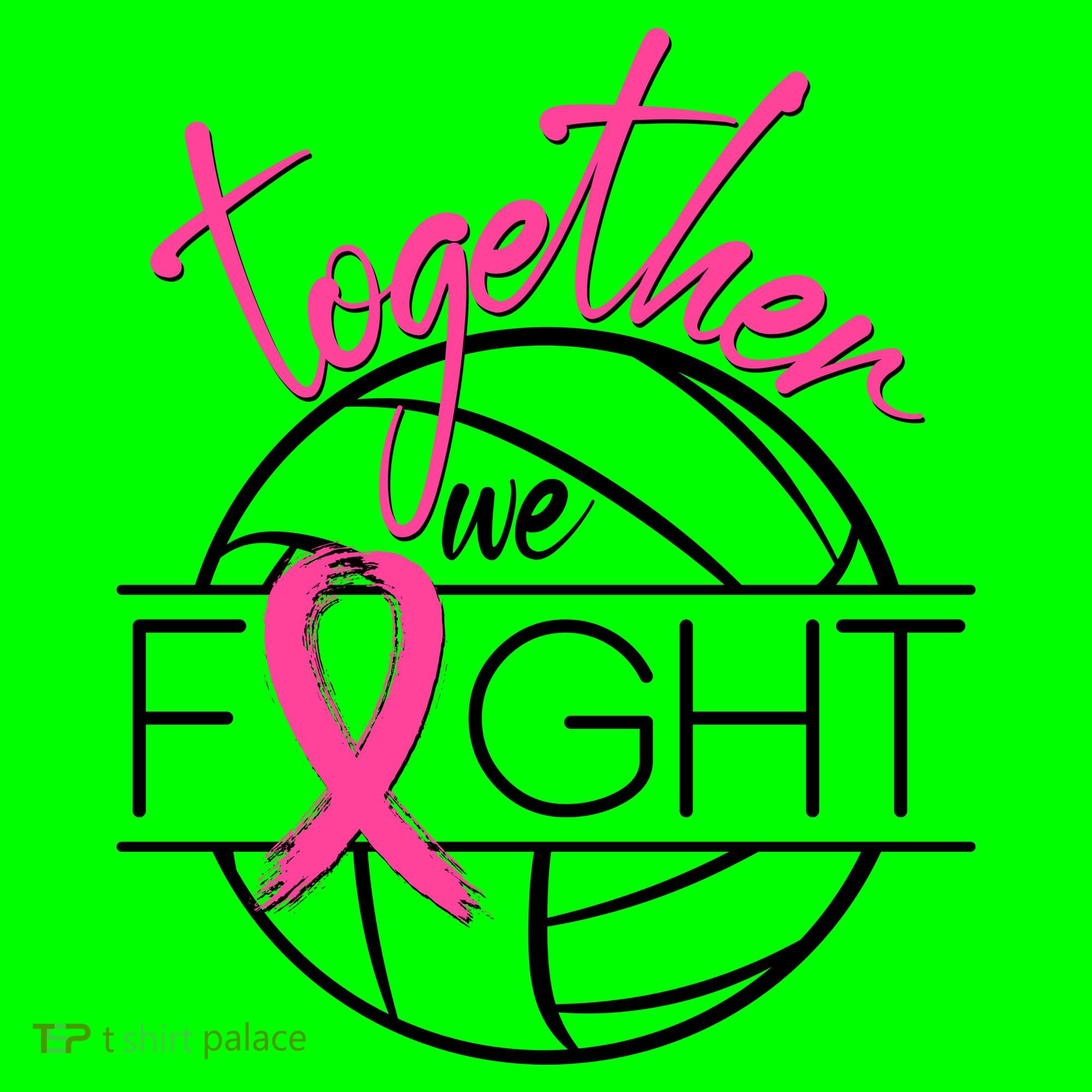 Volleyball Together We Fight Breast Cancer Awareness Long Sleeve Shirt