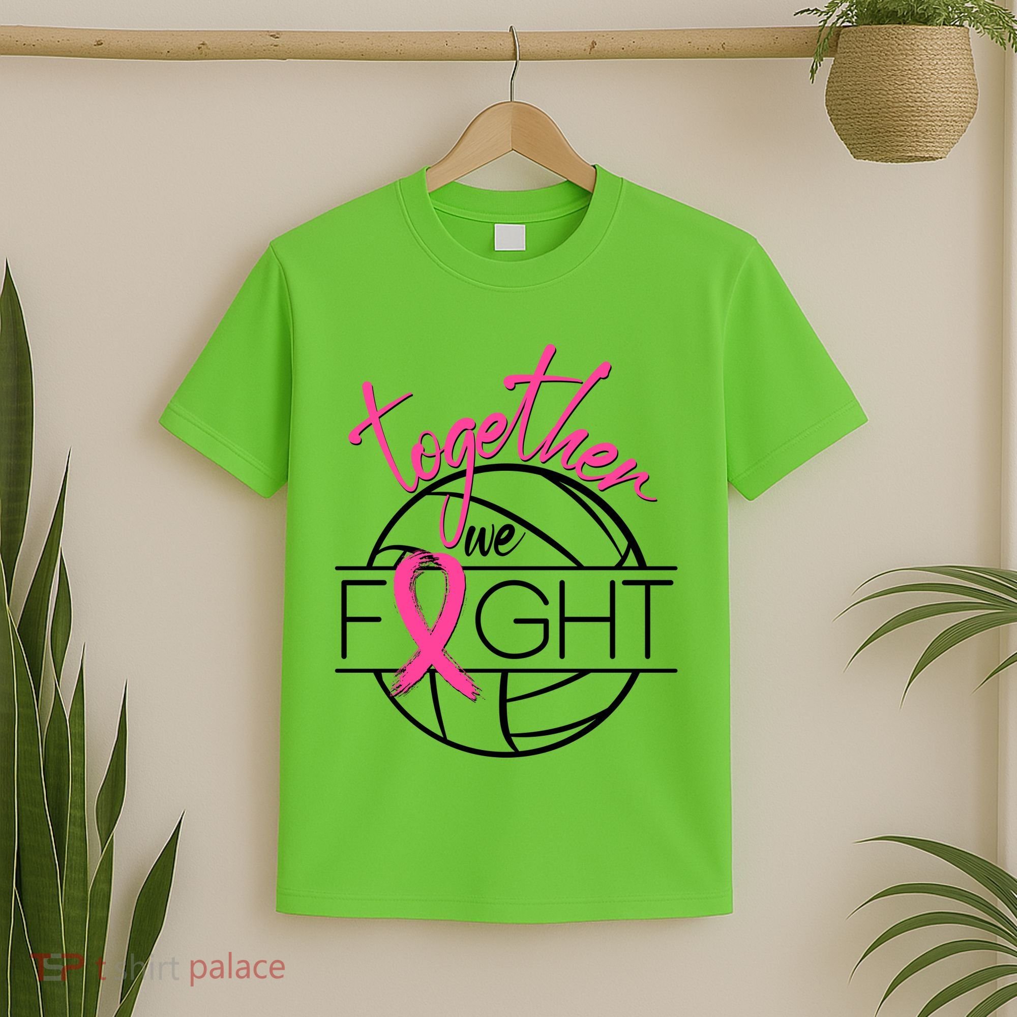 Volleyball Together We Fight Breast Cancer Awareness T-Shirt