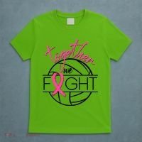 Volleyball Together We Fight Breast Cancer Awareness T-Shirt thumb 5