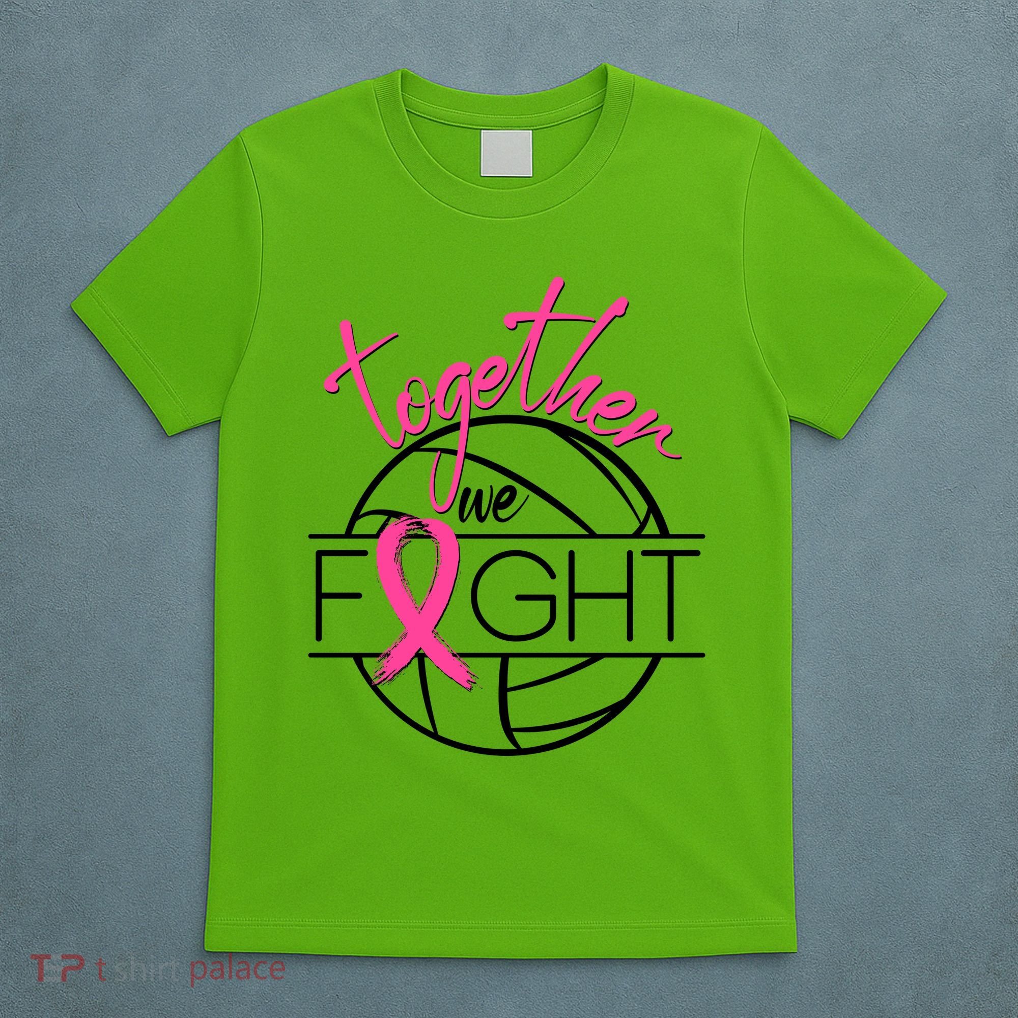 Volleyball Together We Fight Breast Cancer Awareness T-Shirt
