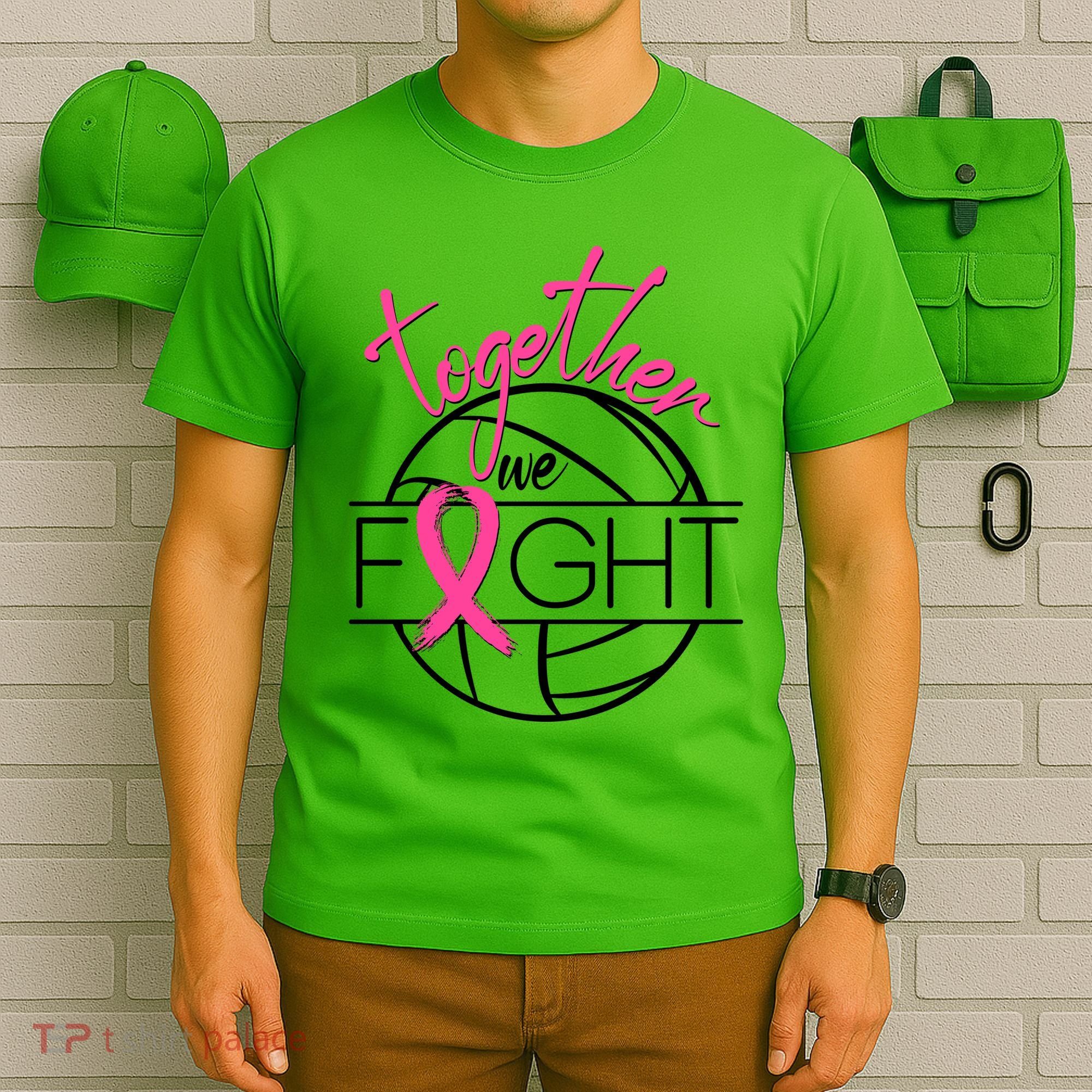 Volleyball Together We Fight Breast Cancer Awareness T-Shirt