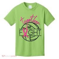 Volleyball Together We Fight Breast Cancer Awareness Kids T-Shirt thumb 0