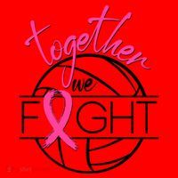 Volleyball Together We Fight Breast Cancer Awareness Santa Hat thumb 1