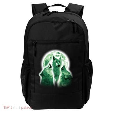 Vintage Three Wolves Moon Design Backpack