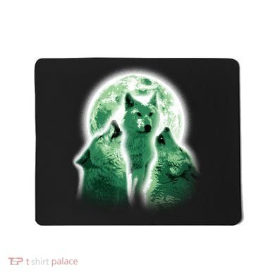 Vintage Three Wolves Moon Design Mousepad