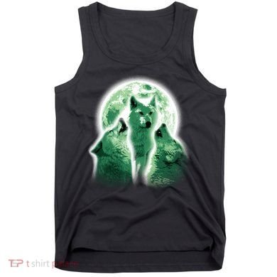 Vintage Three Wolves Moon Design Tank Top