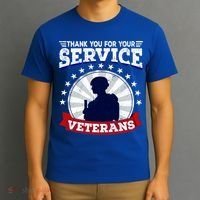 Vintage Thank You For Your Service Veterans Gift T-Shirt thumb 3