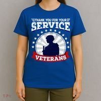 Vintage Thank You For Your Service Veterans Gift T-Shirt thumb 4
