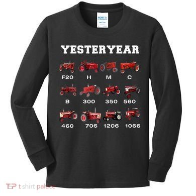 Vintage Tractor Yesteryear Farmer Gift Kids Long Sleeve Shirt