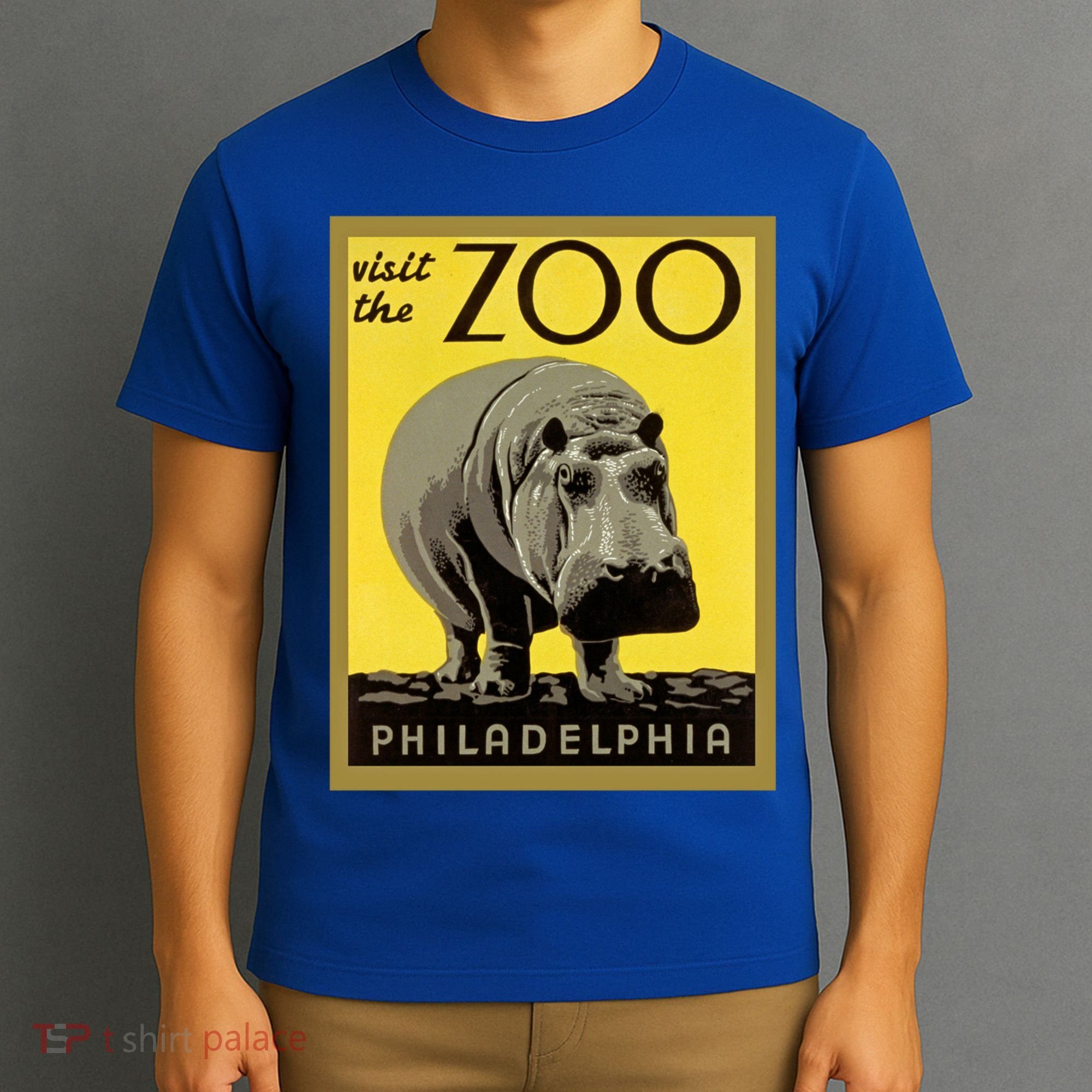 Visit The Zoo Philadelphia Retro Vintage Hippopotamus Hippo Gift T-Shirt