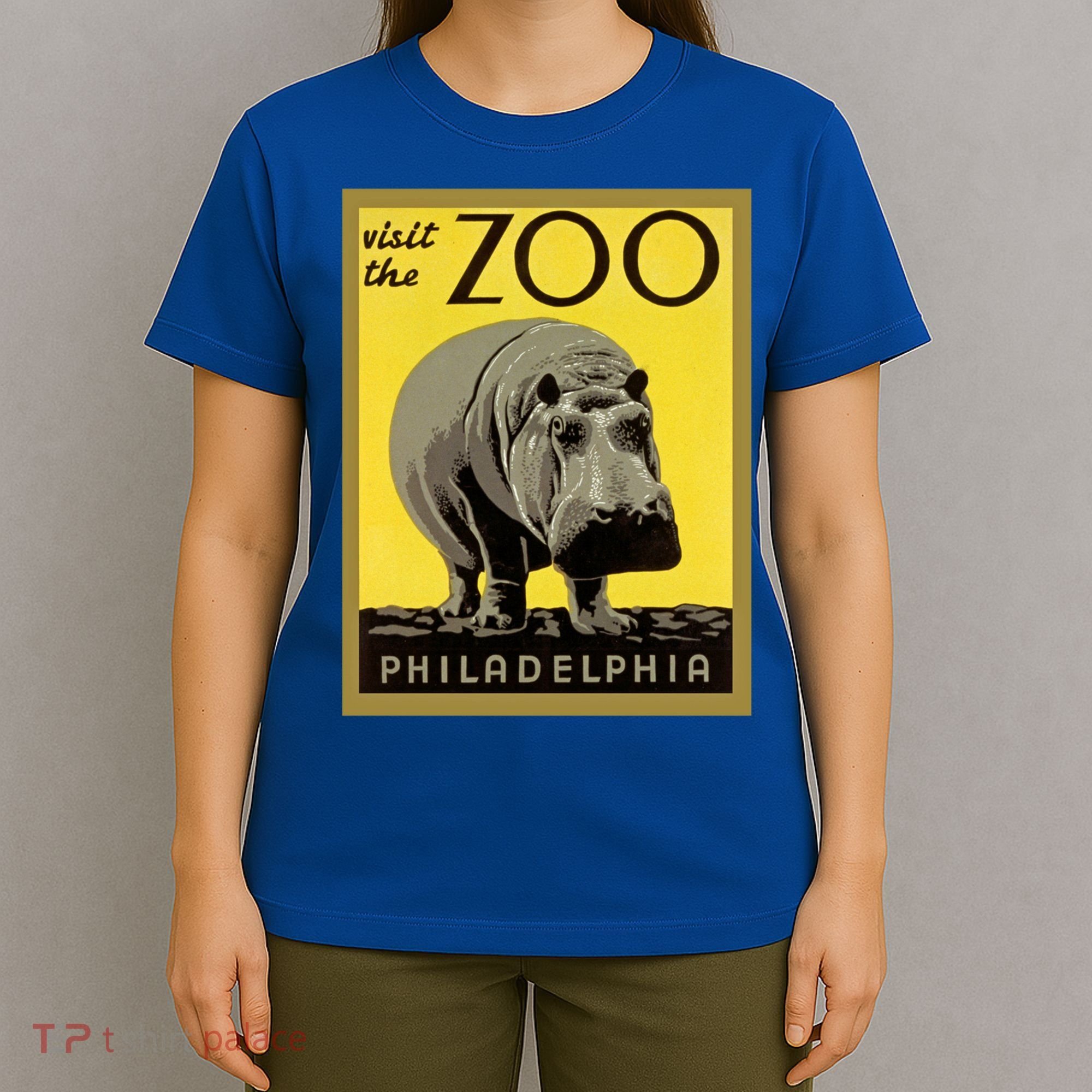 Visit The Zoo Philadelphia Retro Vintage Hippopotamus Hippo Gift T-Shirt