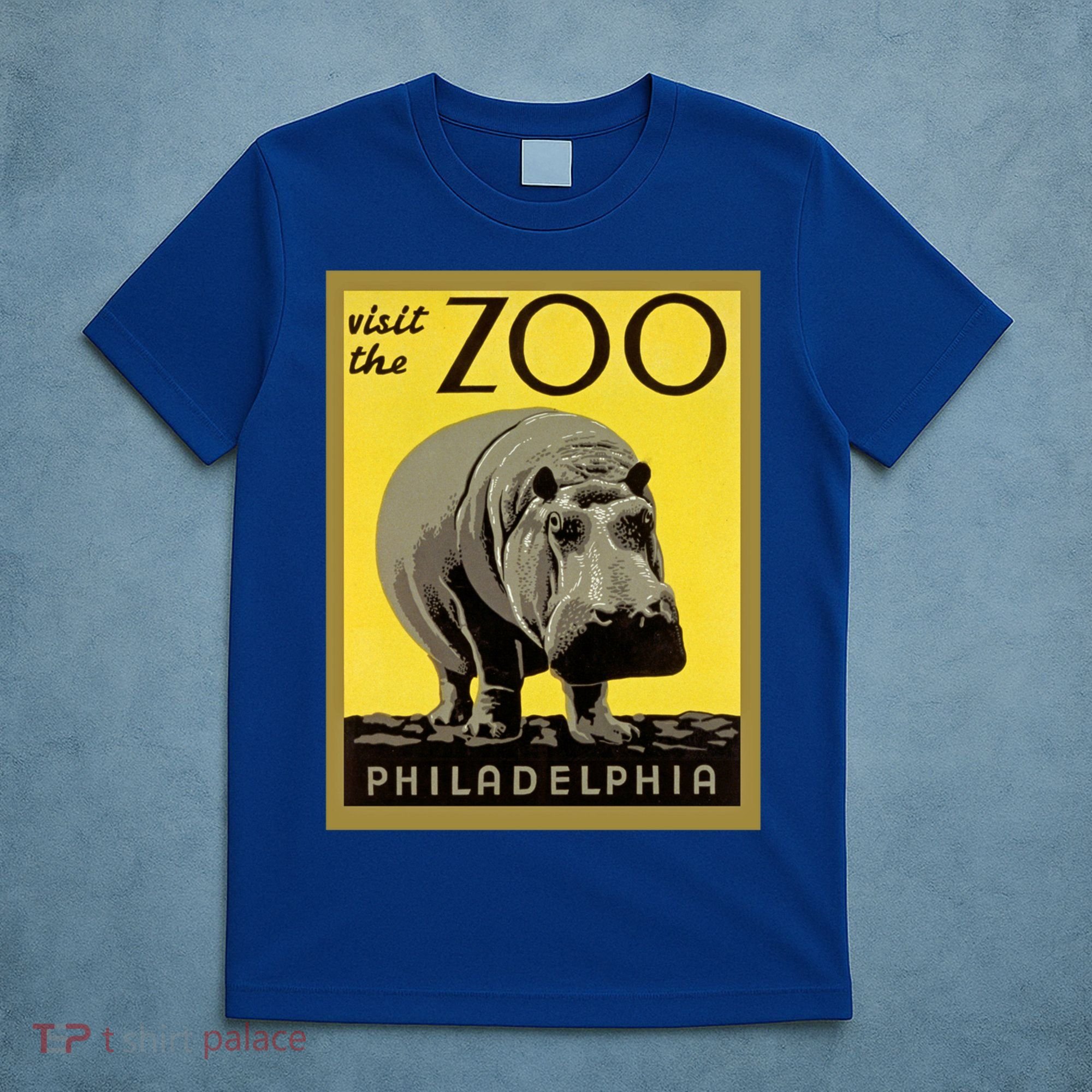Visit The Zoo Philadelphia Retro Vintage Hippopotamus Hippo Gift T-Shirt