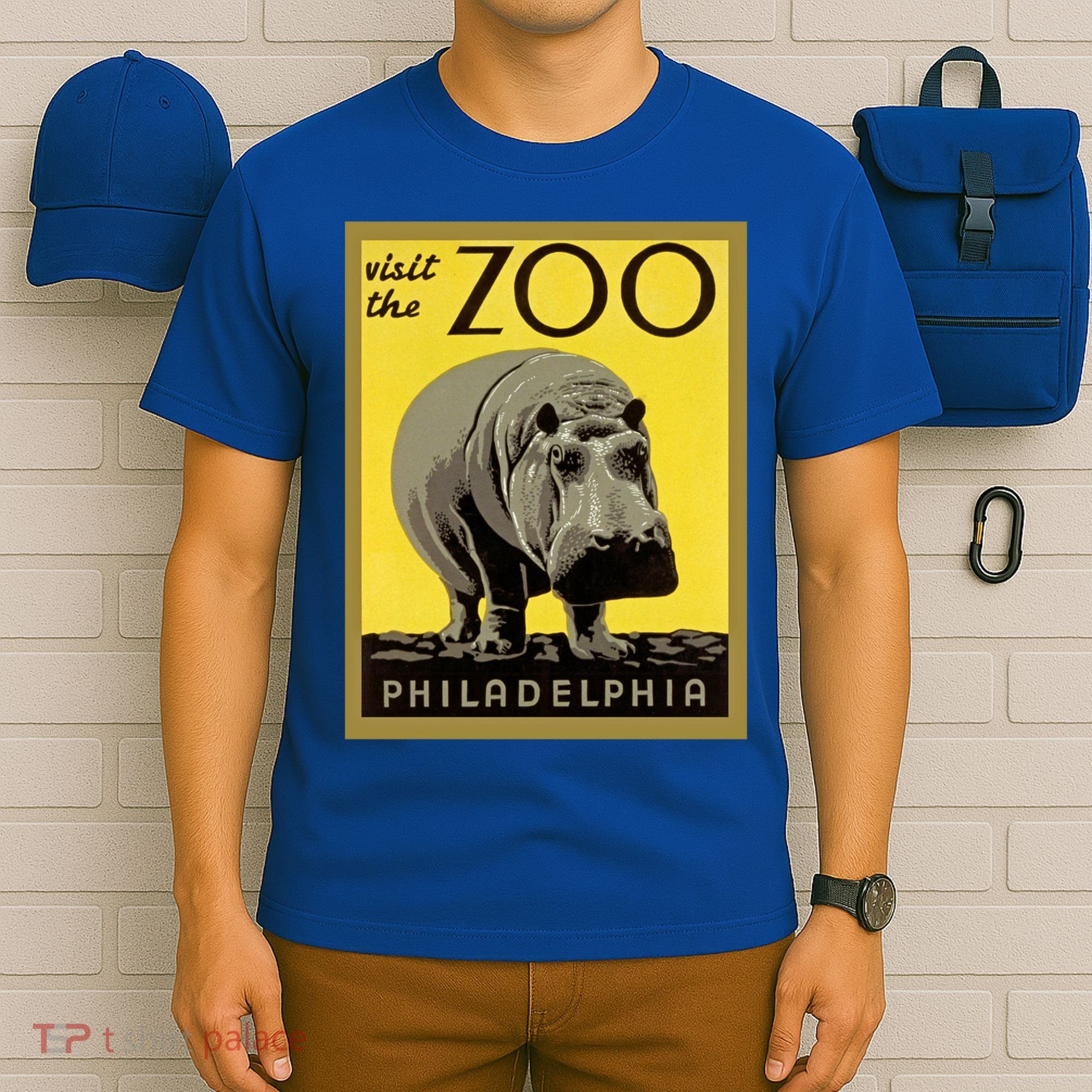 Visit The Zoo Philadelphia Retro Vintage Hippopotamus Hippo Gift T-Shirt