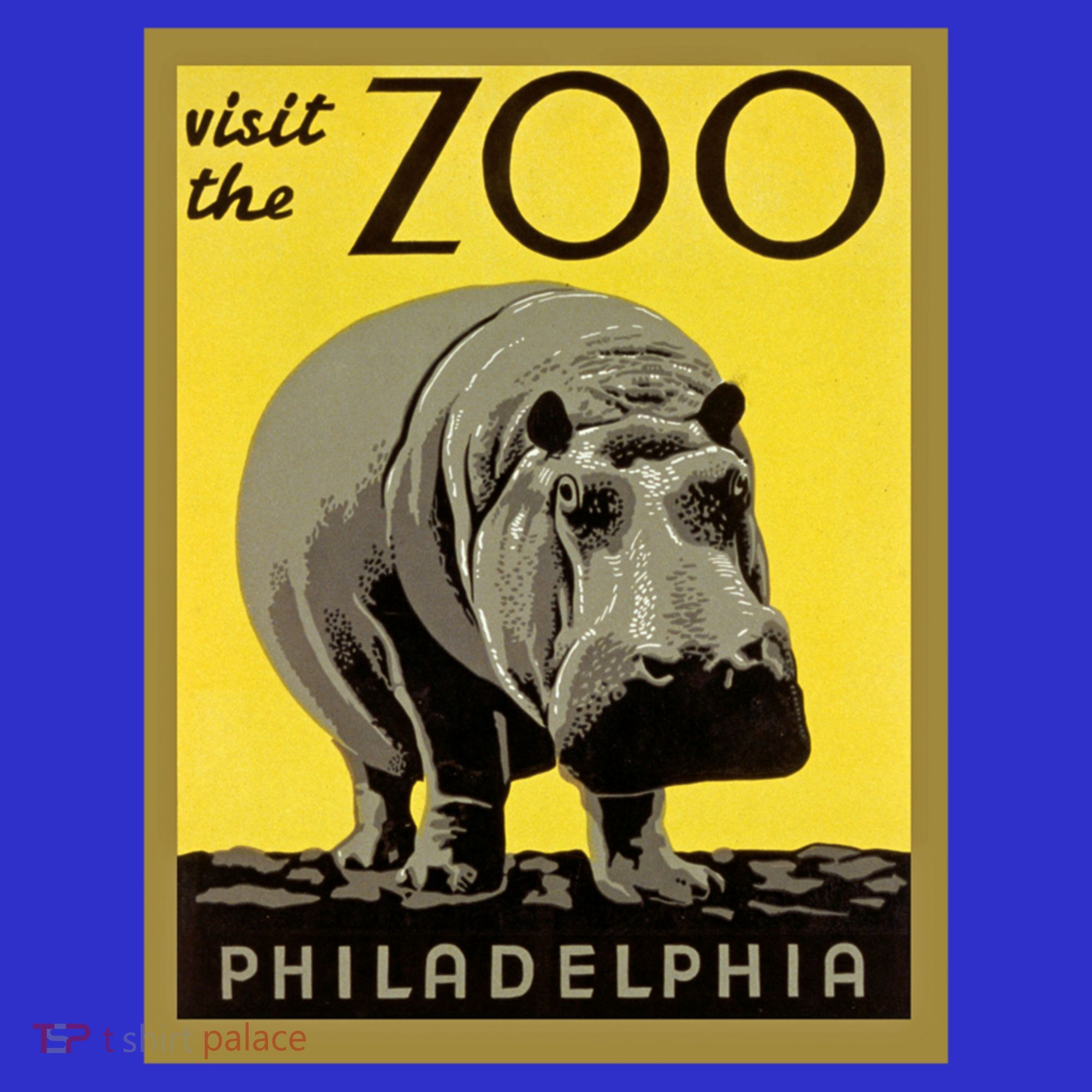Visit The Zoo Philadelphia Retro Vintage Hippopotamus Hippo Gift T-Shirt