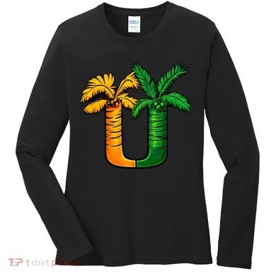 Vintage UM 90's Miami Palm Trees Women's Long Sleeve Shirt