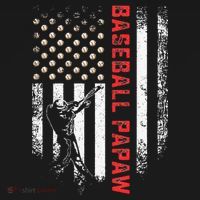 Vintage USA American Flag Proud Baseball Papaw Silhouette T-Shirt thumb 7