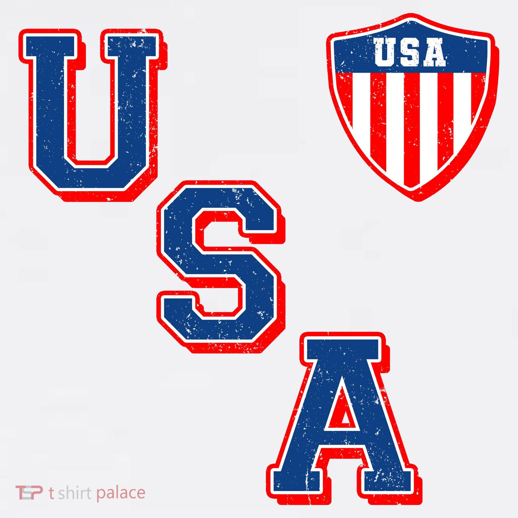 Vintage USA American Flag Shield T-Shirt