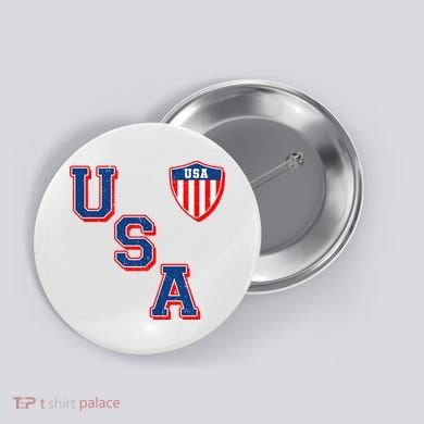 Vintage USA American Flag Shield Button