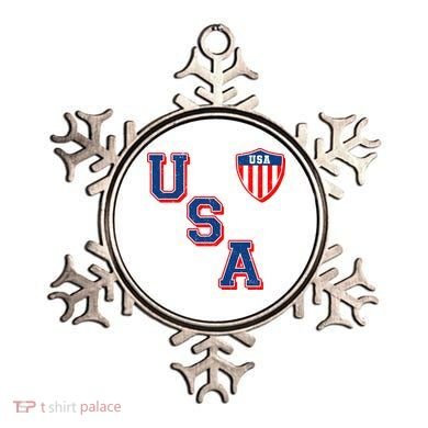 Vintage USA American Flag Shield Ornament