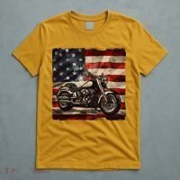 Vintage USA American Flag Motorcycle Biker T-Shirt thumb 5