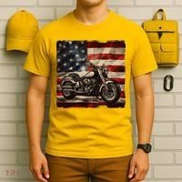 Vintage USA American Flag Motorcycle Biker T-Shirt thumb 6