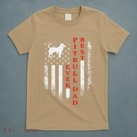 Vintage Usa American Flag Best Pit Bull Pitbull Dog Dad Ever T-Shirt thumb 5