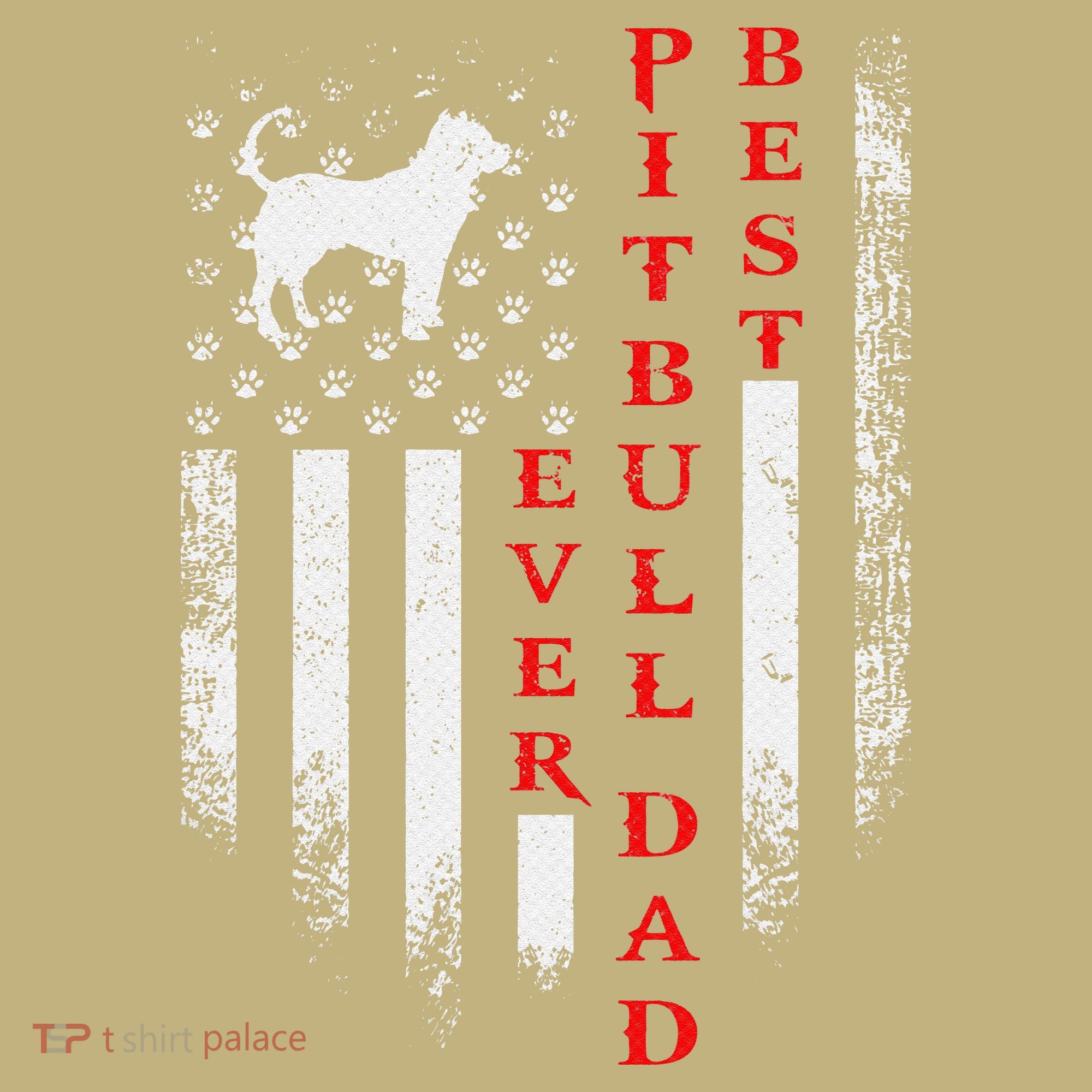 Vintage Usa American Flag Best Pit Bull Pitbull Dog Dad Ever T-Shirt