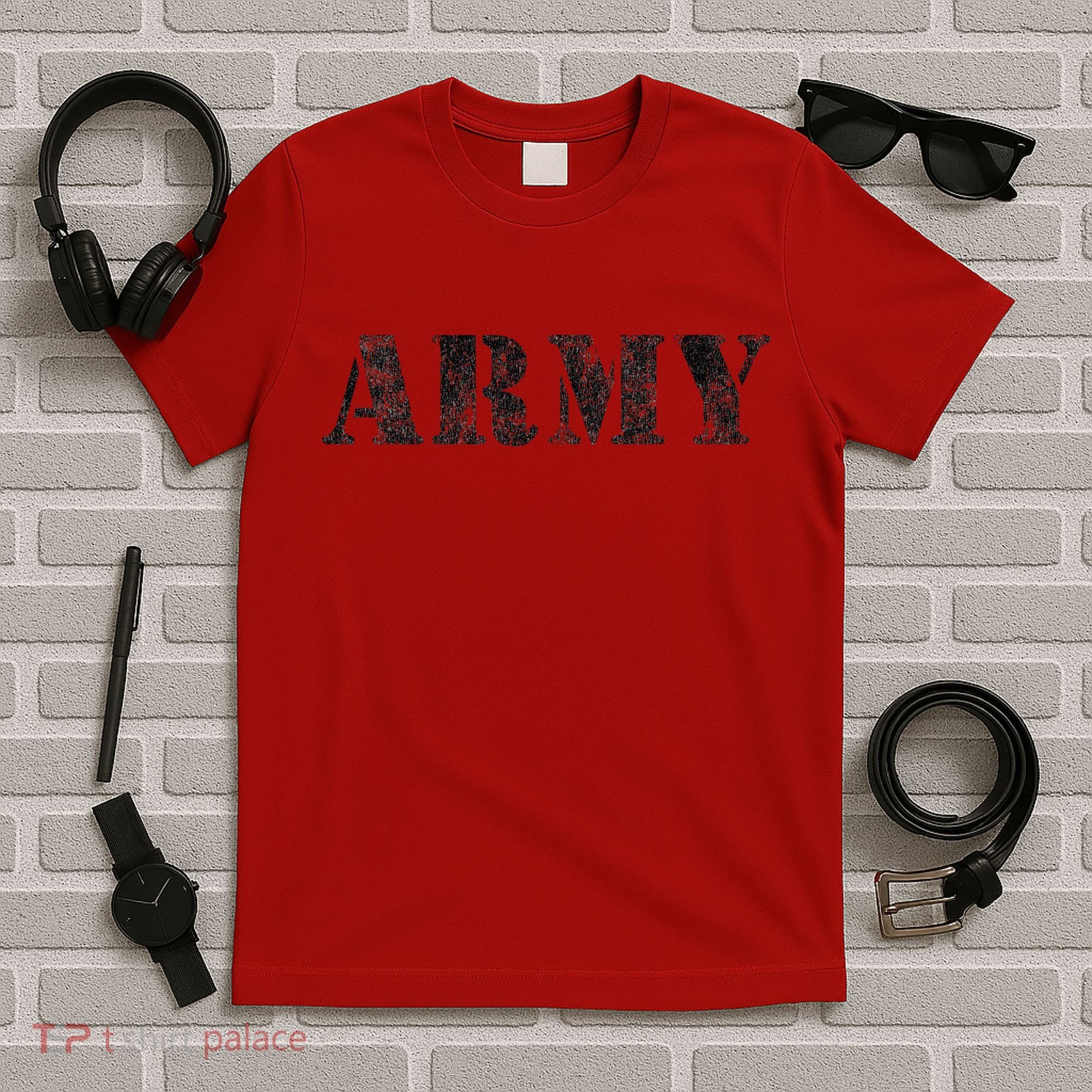 Vintage USA Army Military RED Friday Remember Retro T-Shirt