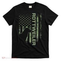 Vintage USA American Camo Flag Rottweiler Rottie Silhouette T-Shirt thumb 0