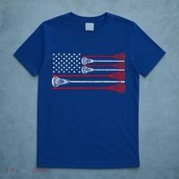 Vintage Usa American Flag Lacrosse Player T-Shirt thumb 5