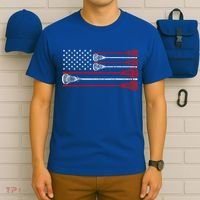 Vintage Usa American Flag Lacrosse Player T-Shirt thumb 6