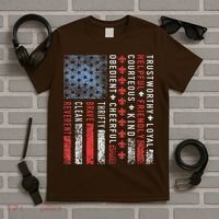 Vintage US America Flag Scouting Scout Law T-Shirt thumb 5