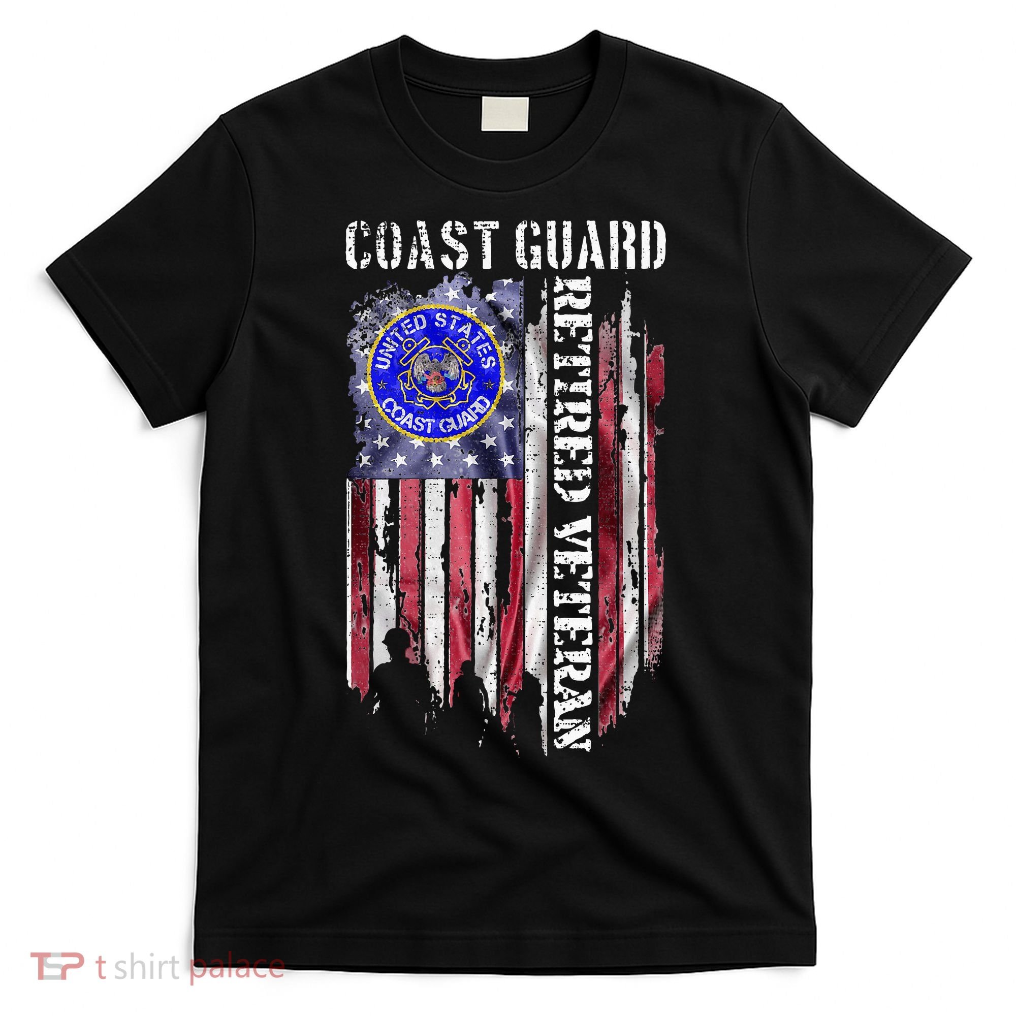 Vintage Usa American Flag Coast Guard T-Shirt