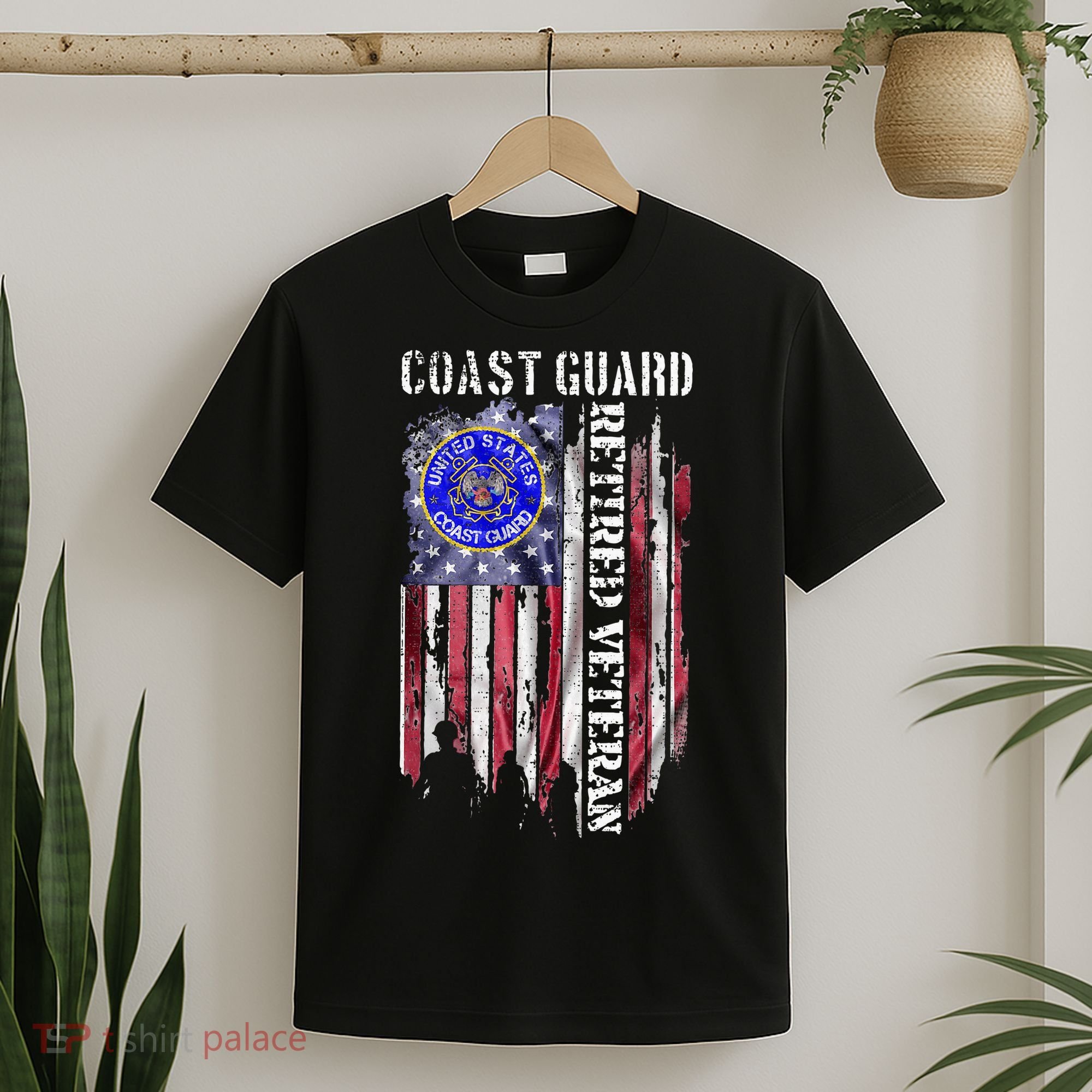Vintage Usa American Flag Coast Guard T-Shirt