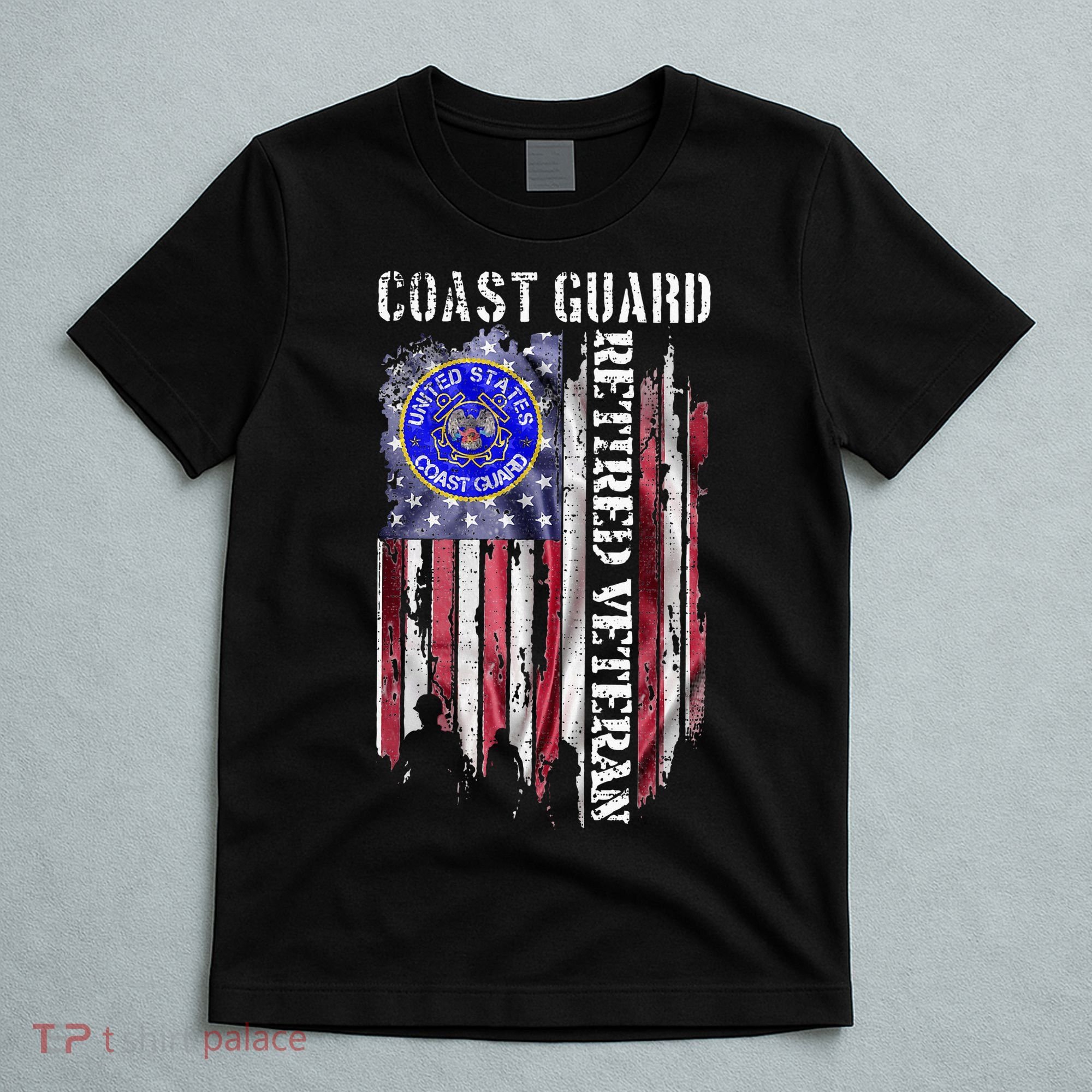 Vintage Usa American Flag Coast Guard T-Shirt