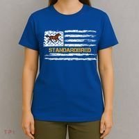 Vintage Usa American Flag Standardbred Horse Riding Lover Cool Gift T-Shirt thumb 4