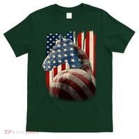 Vintage USA American Flag Horse T-Shirt thumb 0