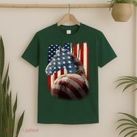 Vintage USA American Flag Horse T-Shirt thumb 2