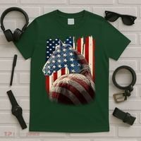 Vintage USA American Flag Horse T-Shirt thumb 5