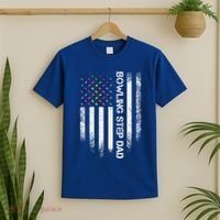 Vintage Usa American Flag Proud Bowling Step Dad Bowler Gift Funny Gift T-Shirt thumb 2